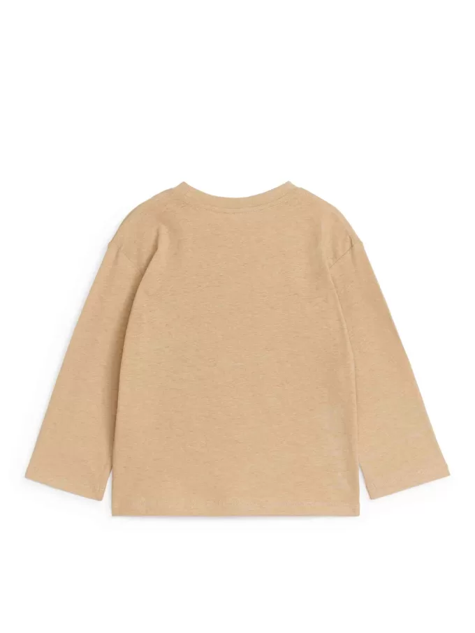 Langärmliges T-Shirt aus Leinenmischung Langärmliges T-Shirt aus Leinenmischung