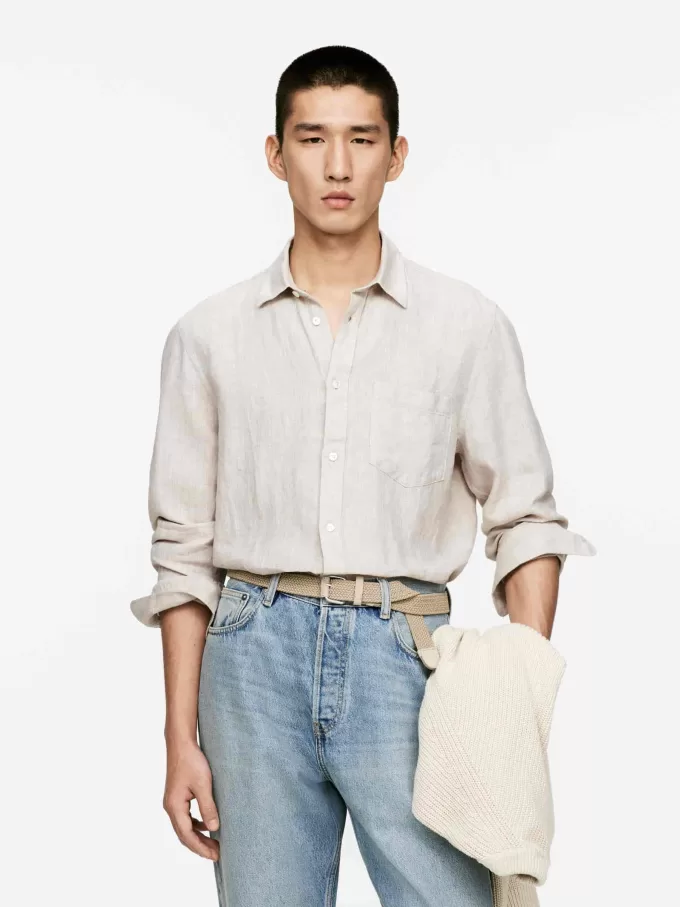 Leinenhemd mit normaler Passform