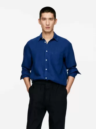 Leinenhemd mit normaler Passform