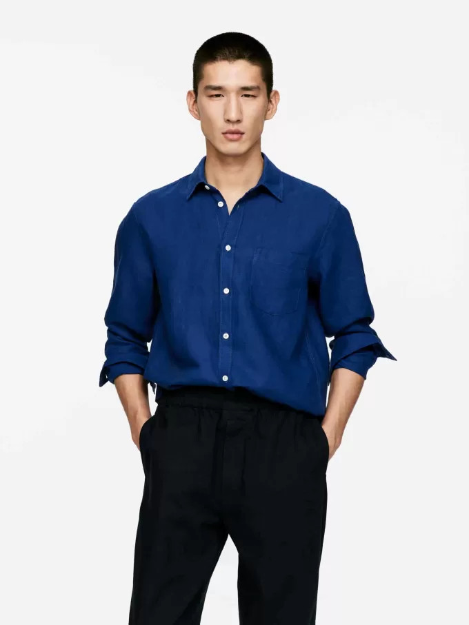 Leinenhemd mit normaler Passform