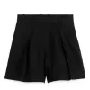 Leinenshorts mit hoher Taille