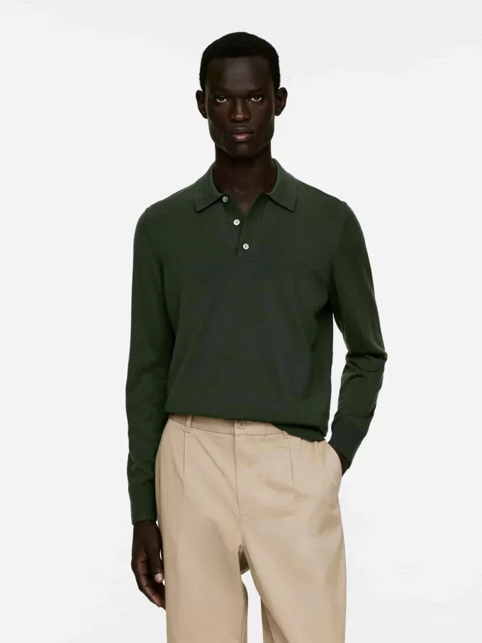 Merino-Polopullover Merino-Polopullover