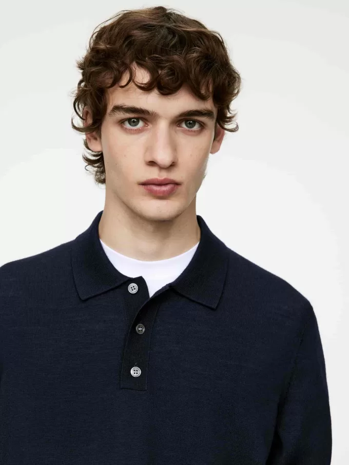 Merino-Polopullover Merino-Polopullover