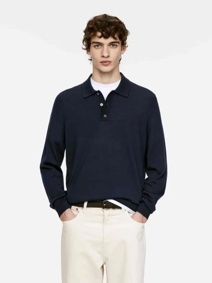 Merino-Polopullover Merino-Polopullover