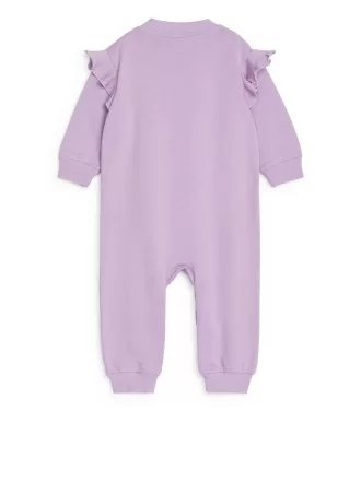 Overall aus französischem Terry mit Rüschen