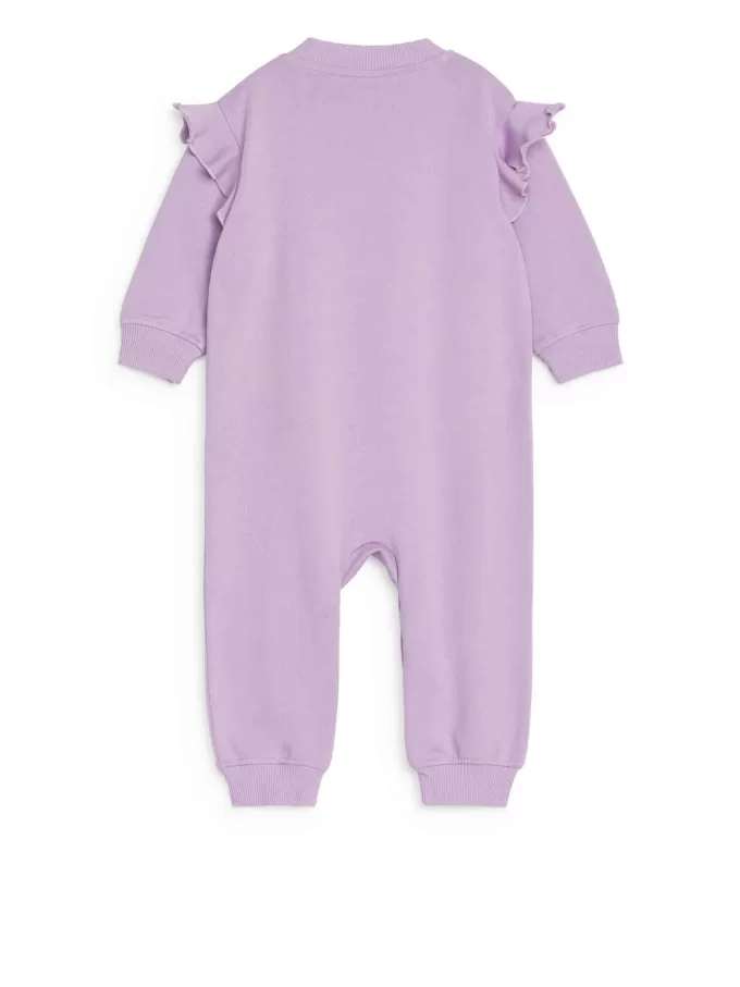 Overall aus französischem Terry mit Rüschen