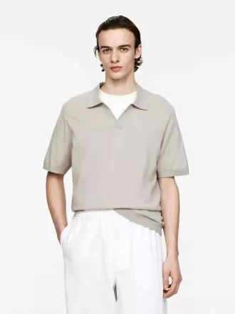 Poloshirt aus Baumwollleinen