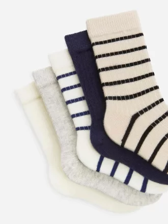 Rippstrick-Babysocken, 5 Paar