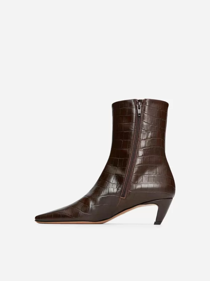 Stiefeletten mit eckiger Zehenpartie