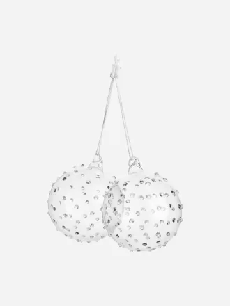 Strukturierte Glaskugeln im 2er-Set