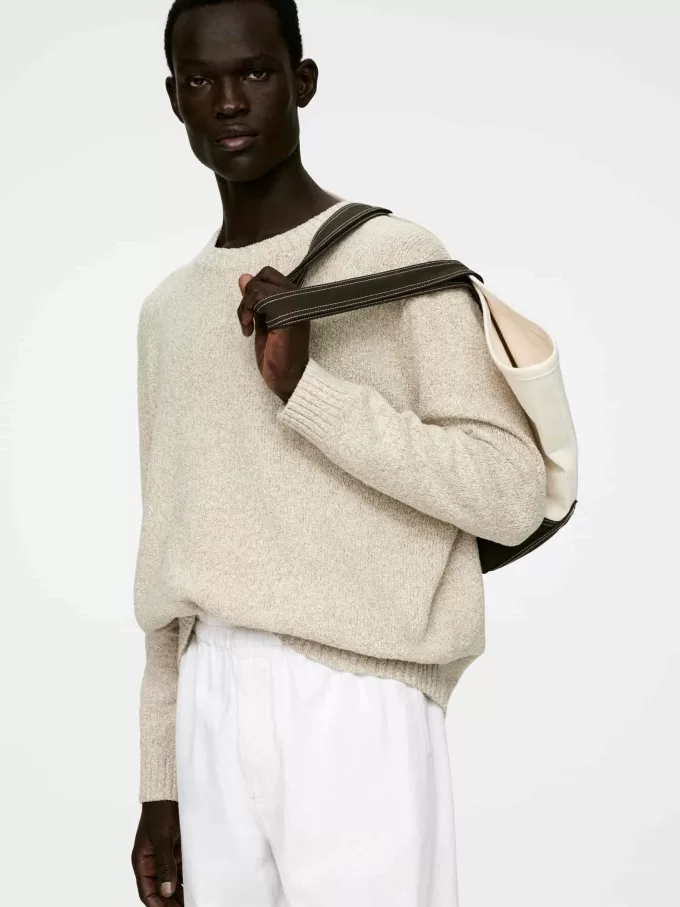 Strukturierter Pullover aus Baumwollmischung Strukturierter Pullover aus Baumwollmischung