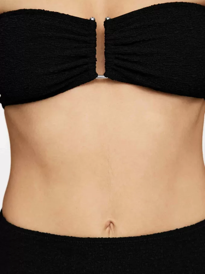 Strukturiertes Bandeau-Bikinioberteil