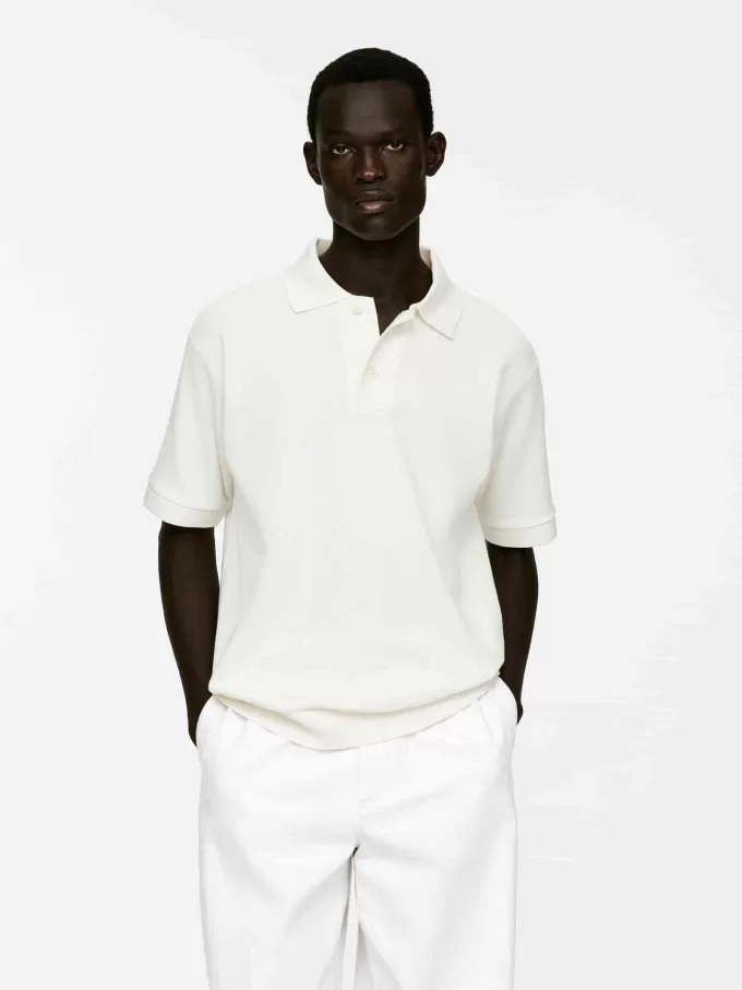 Strukturiertes Poloshirt