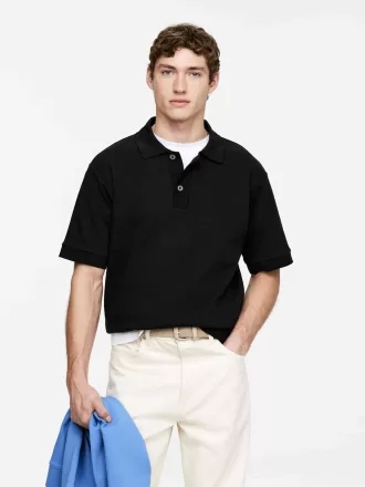 Strukturiertes Poloshirt
