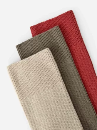 Supima-Baumwollrippsocken-Set mit 3 Paaren