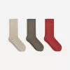 Supima-Baumwollrippsocken-Set mit 3 Paaren Supima-Baumwollrippsocken-Set mit 3 Paaren