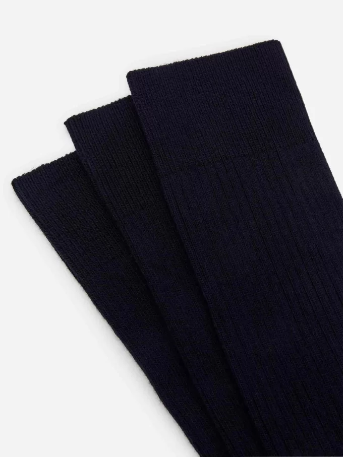 Supima-Baumwollrippsocken-Set mit 3 Paaren Supima-Baumwollrippsocken-Set mit 3 Paaren