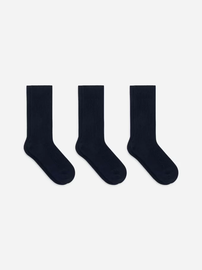 Supima-Baumwollrippsocken-Set mit 3 Paaren Supima-Baumwollrippsocken-Set mit 3 Paaren