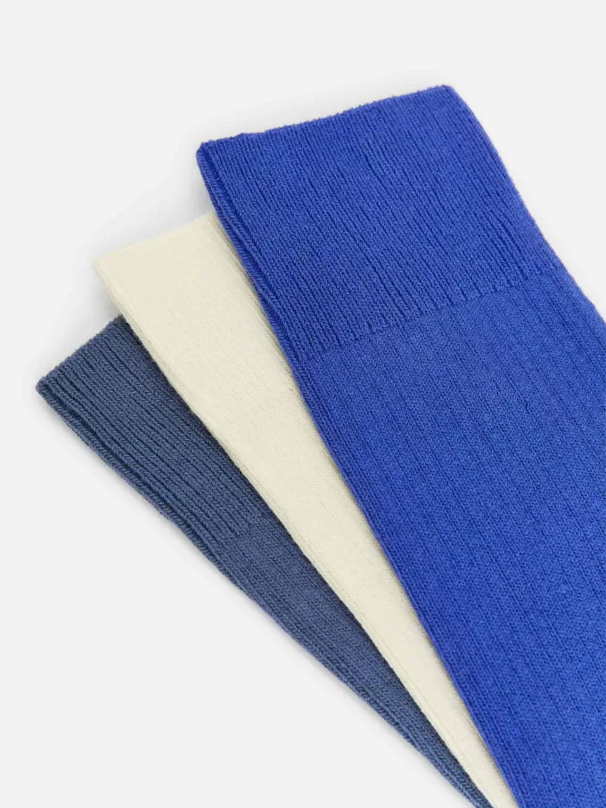 Supima-Baumwollrippsocken-Set mit 3 Paaren Supima-Baumwollrippsocken-Set mit 3 Paaren