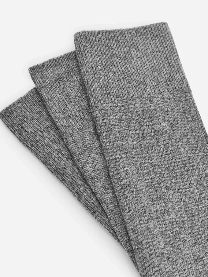 Supima-Baumwollrippsocken-Set mit 3 Paaren Supima-Baumwollrippsocken-Set mit 3 Paaren