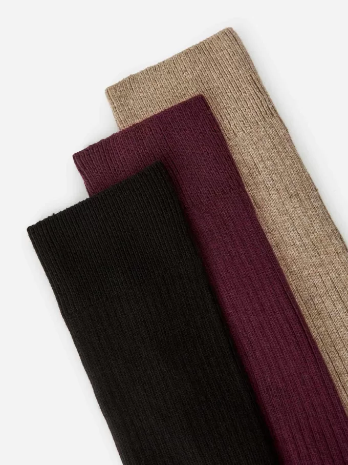 Supima-Baumwollrippsocken-Set mit 3 Paaren Supima-Baumwollrippsocken-Set mit 3 Paaren