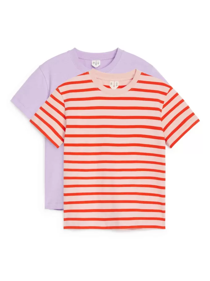 T-Shirt mit Rundhalsausschnitt im 2er-Set