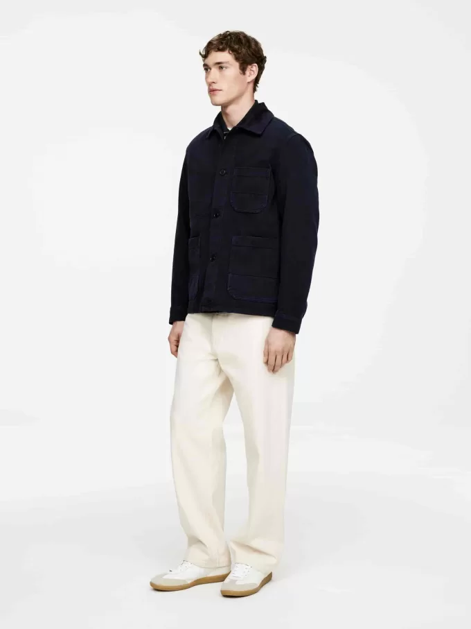 Überfärbtes Twill-Overshirt