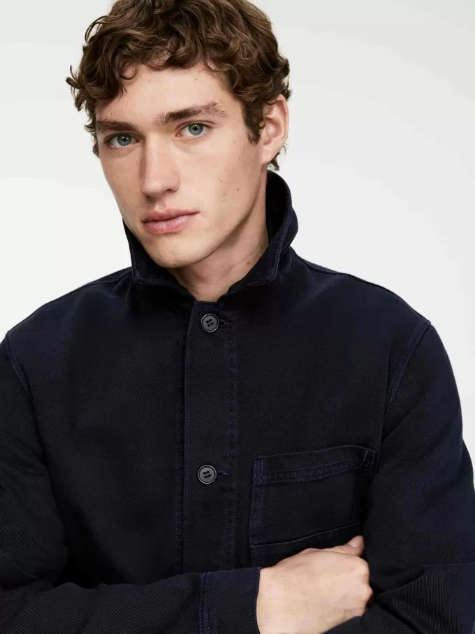 Überfärbtes Twill-Overshirt