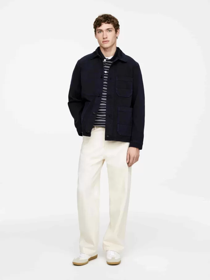 Überfärbtes Twill-Overshirt