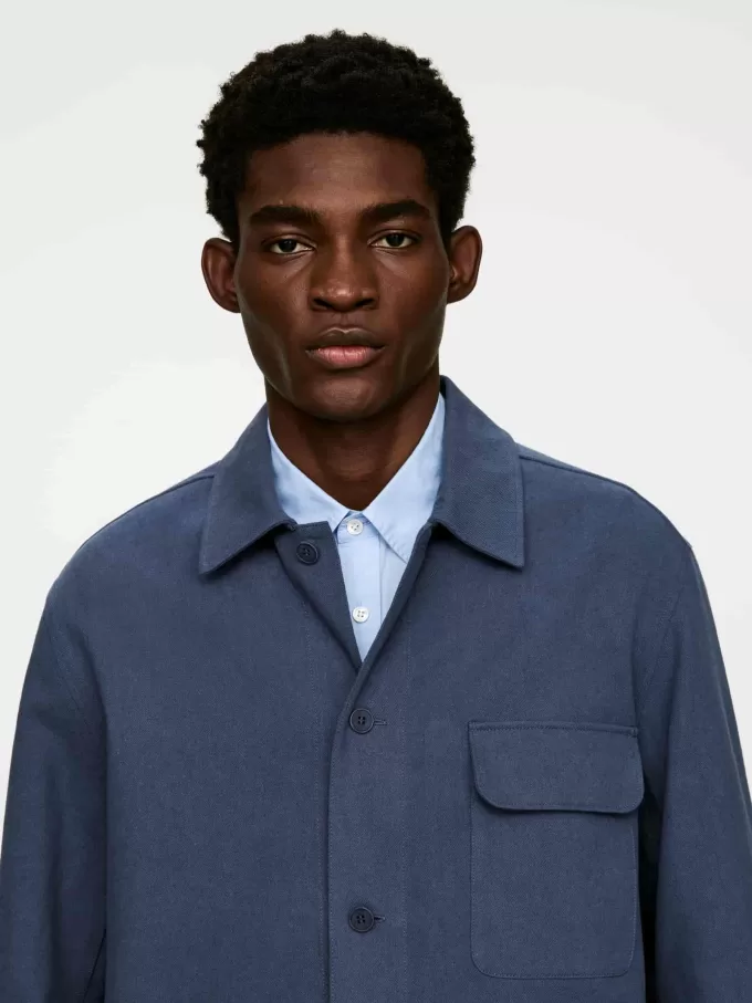 Überhemd aus Baumwolle/Leinen