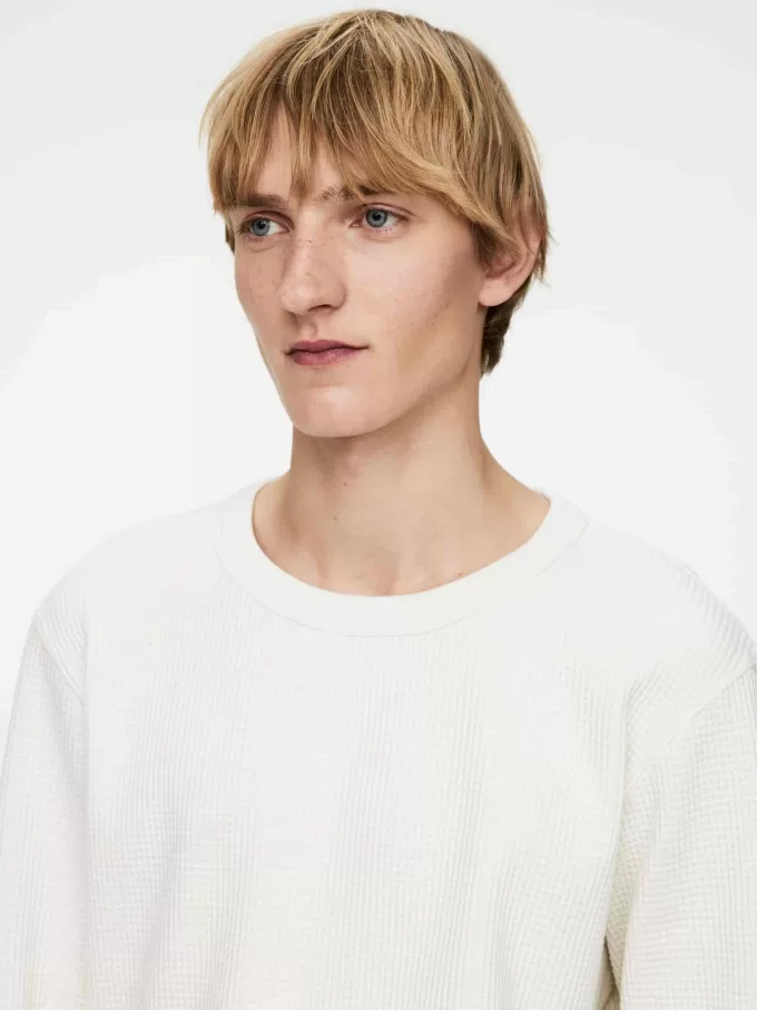 Waffelstrick-Sweatshirt