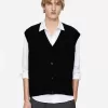 Weste-Cardigan aus Wolle und Baumwolle Weste-Cardigan aus Wolle und Baumwolle
