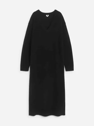 Wollkleid mit V-Ausschnitt